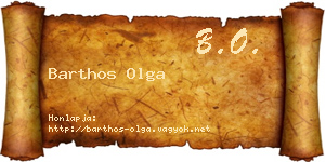 Barthos Olga névjegykártya